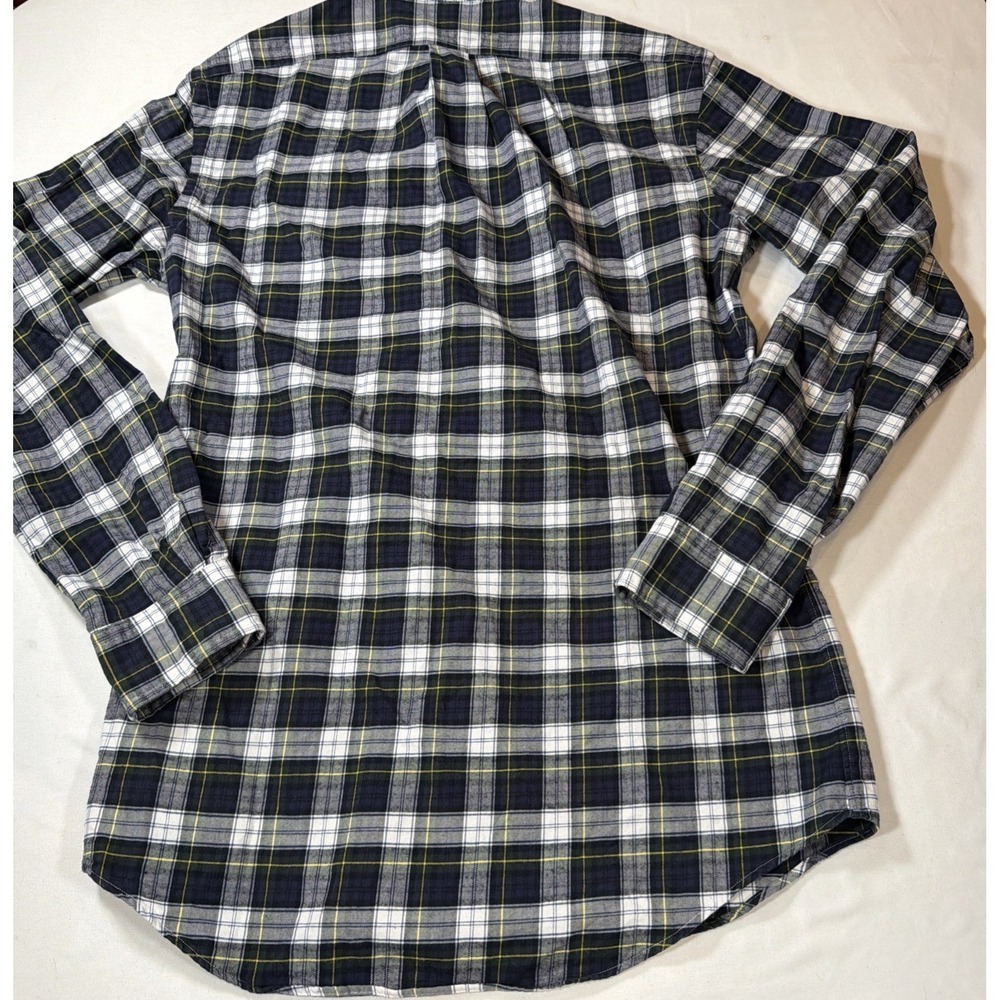 Ralph Lauren Crest Logo Plaid Button Down Shirt Mens Small Blue Green Preppy - Picture 8 of 8